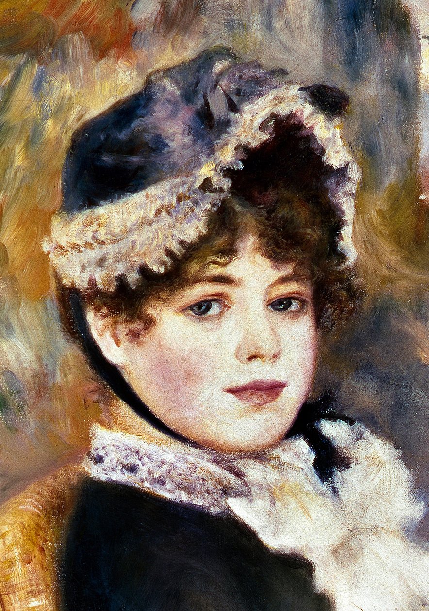 Detalj av "" På stranden""". Målning av Pierre Auguste Renoir (Pierre-Auguste av Pierre Auguste Renoir