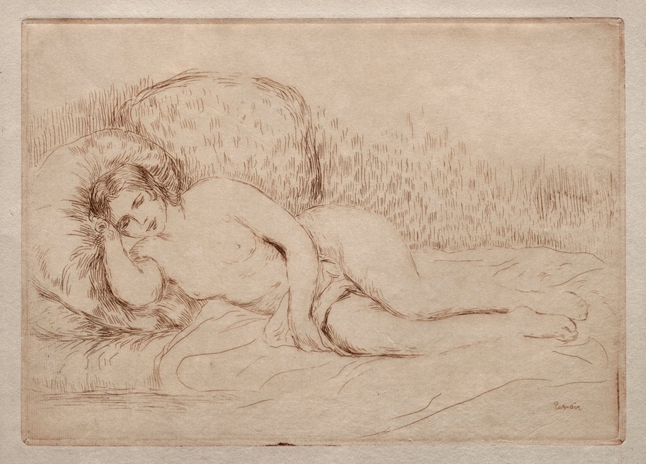 Naken kvinna liggande av Pierre Auguste Renoir