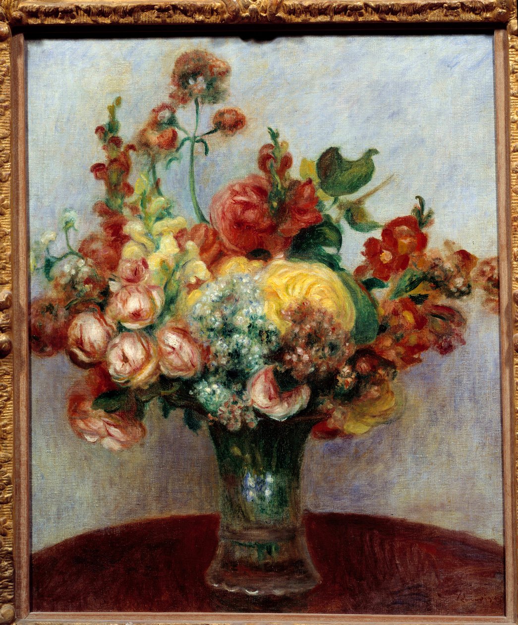 Blommor i en vas. Målning av Pierre Auguste Renoir (1841-1919) av Pierre Auguste Renoir