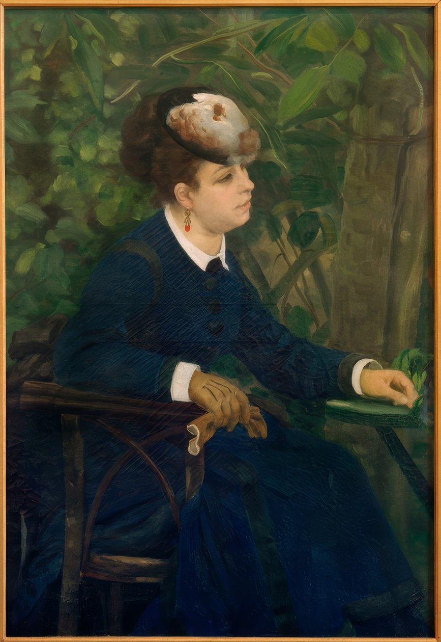 Kvinna i trädgården av Pierre Auguste Renoir