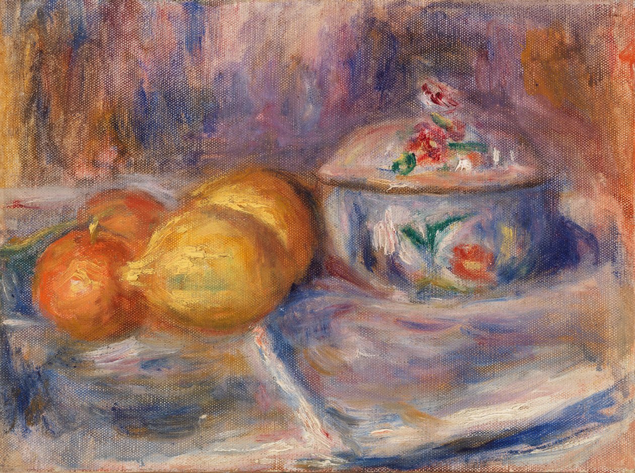 Frukt och Bonbonniere av Pierre Auguste Renoir