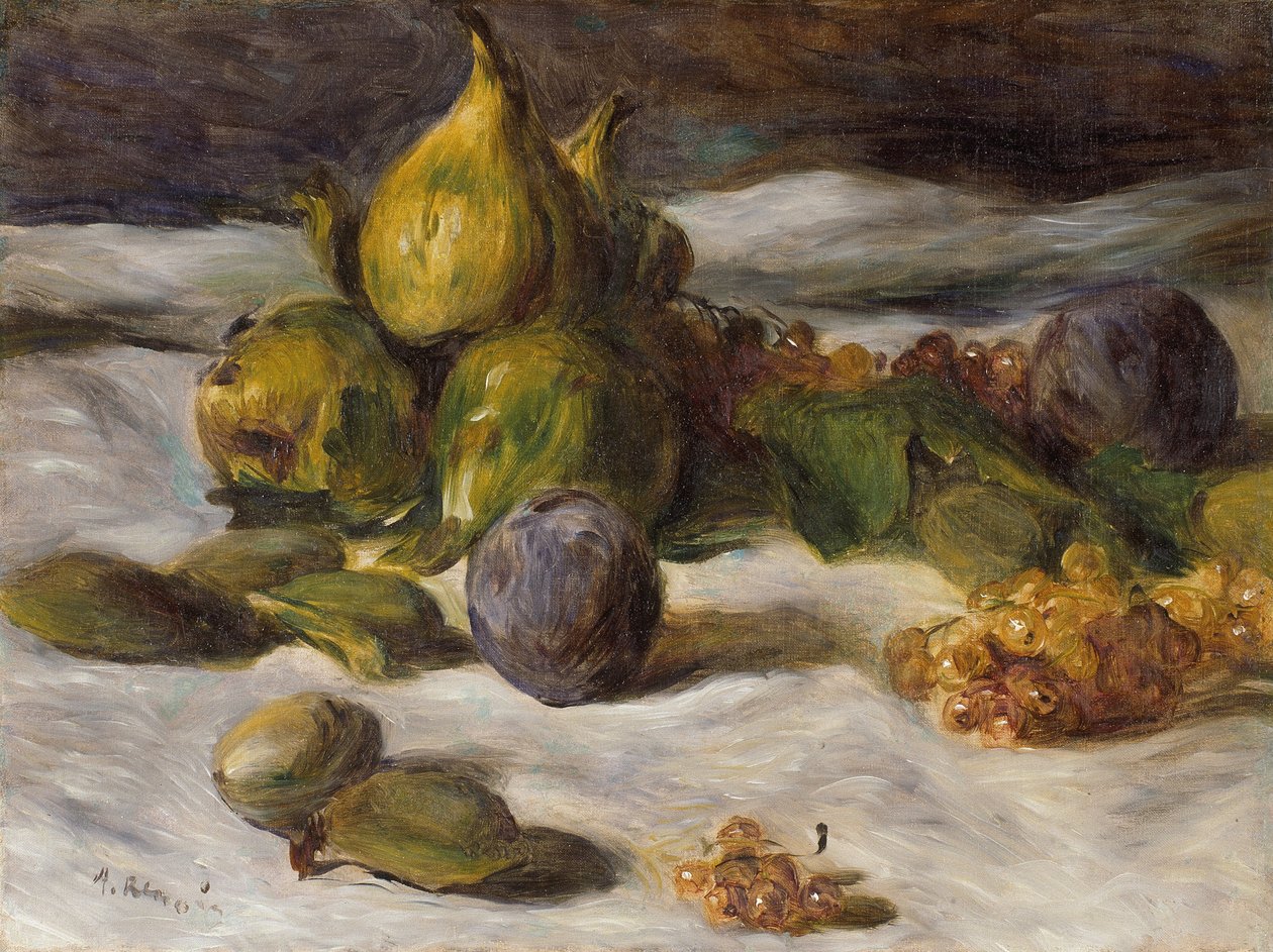 Stilleben med frukt (fikon och vinbär) av Pierre Auguste Renoir