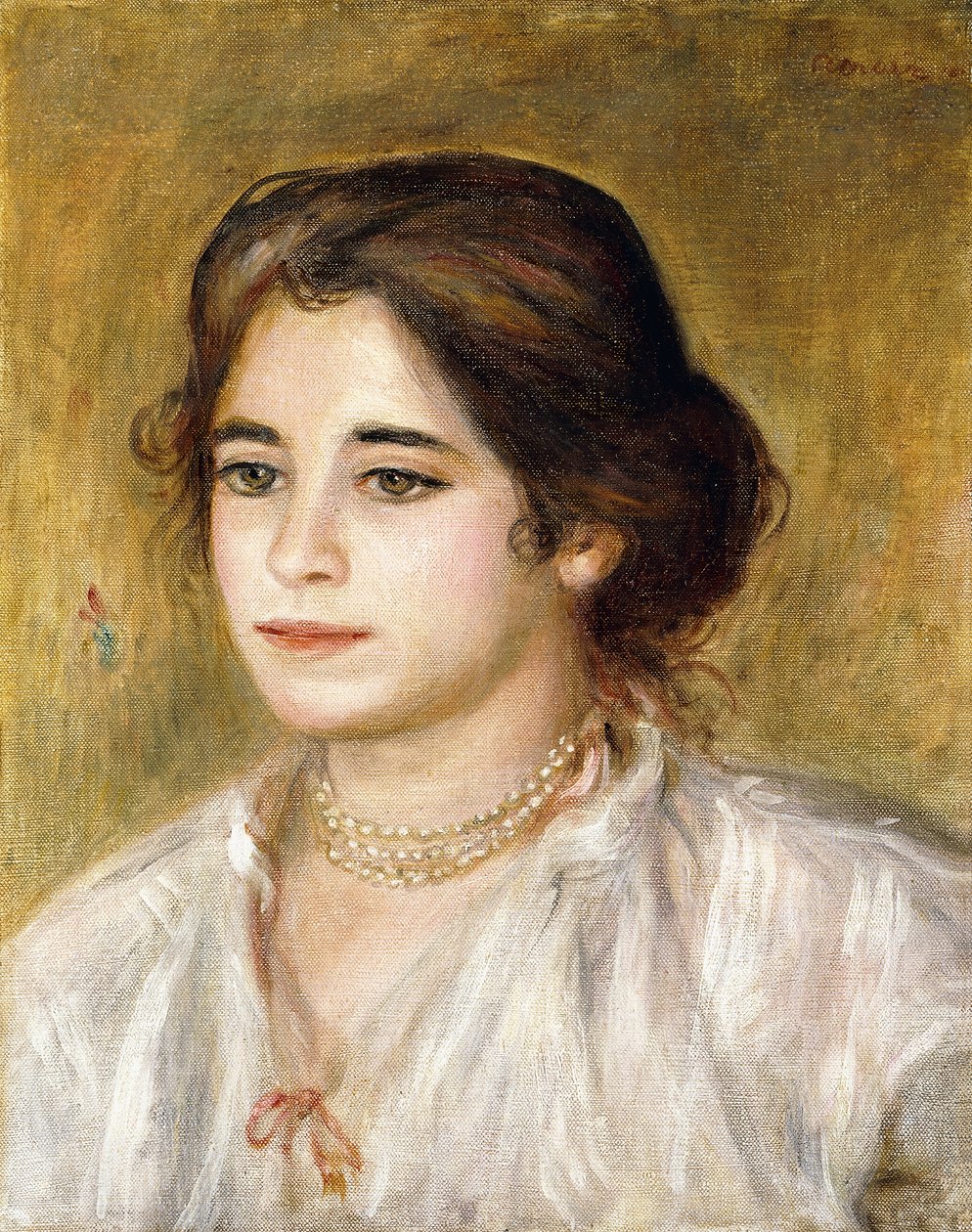 Gabrielle vid halsbandet, 1906 av Pierre Auguste Renoir