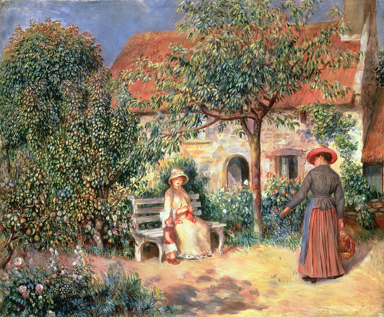 Trädgårdsscen i Bretagne, ca 1886 (olja på duk) av Pierre Auguste Renoir