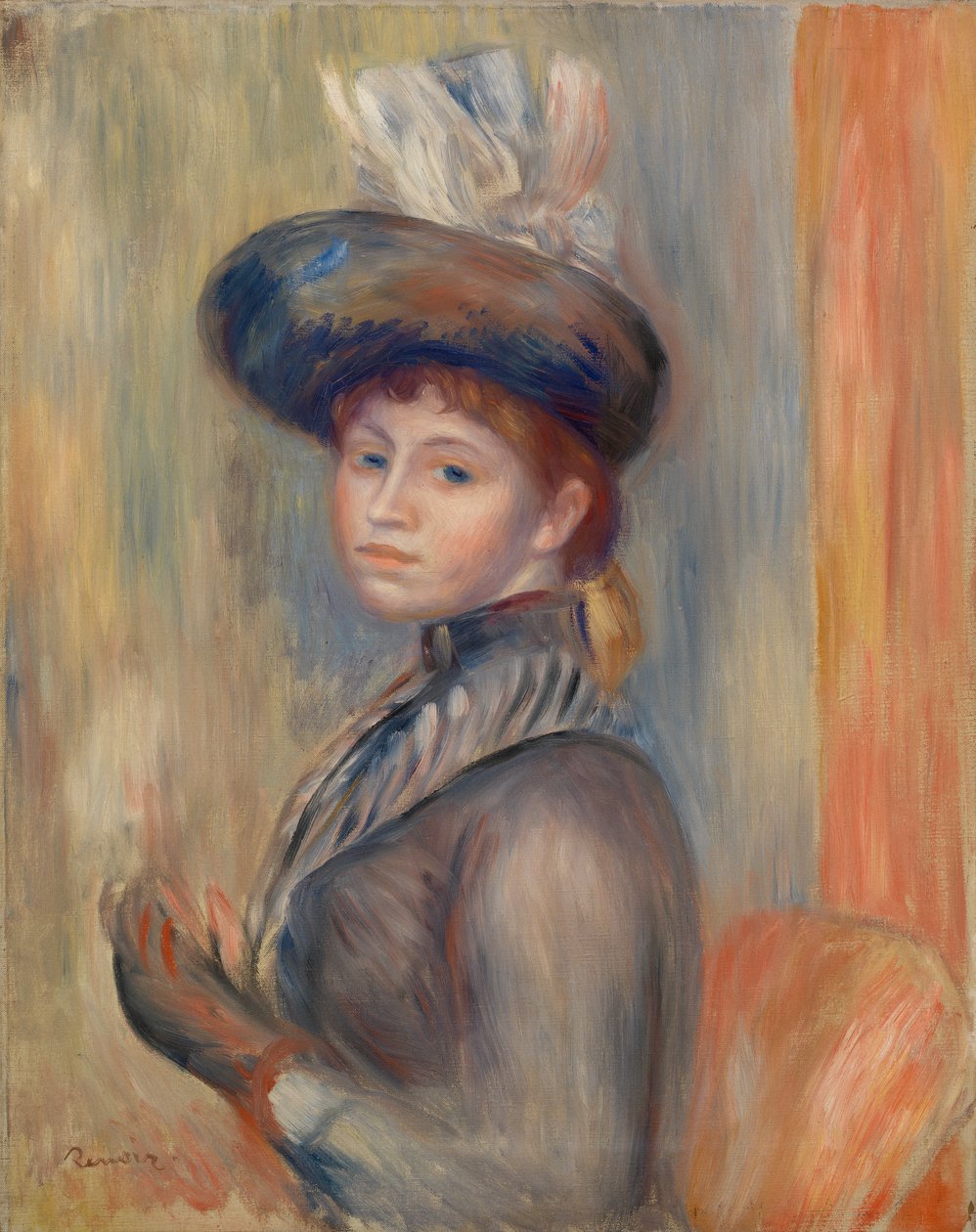 Flicka i gråblått av Pierre Auguste Renoir