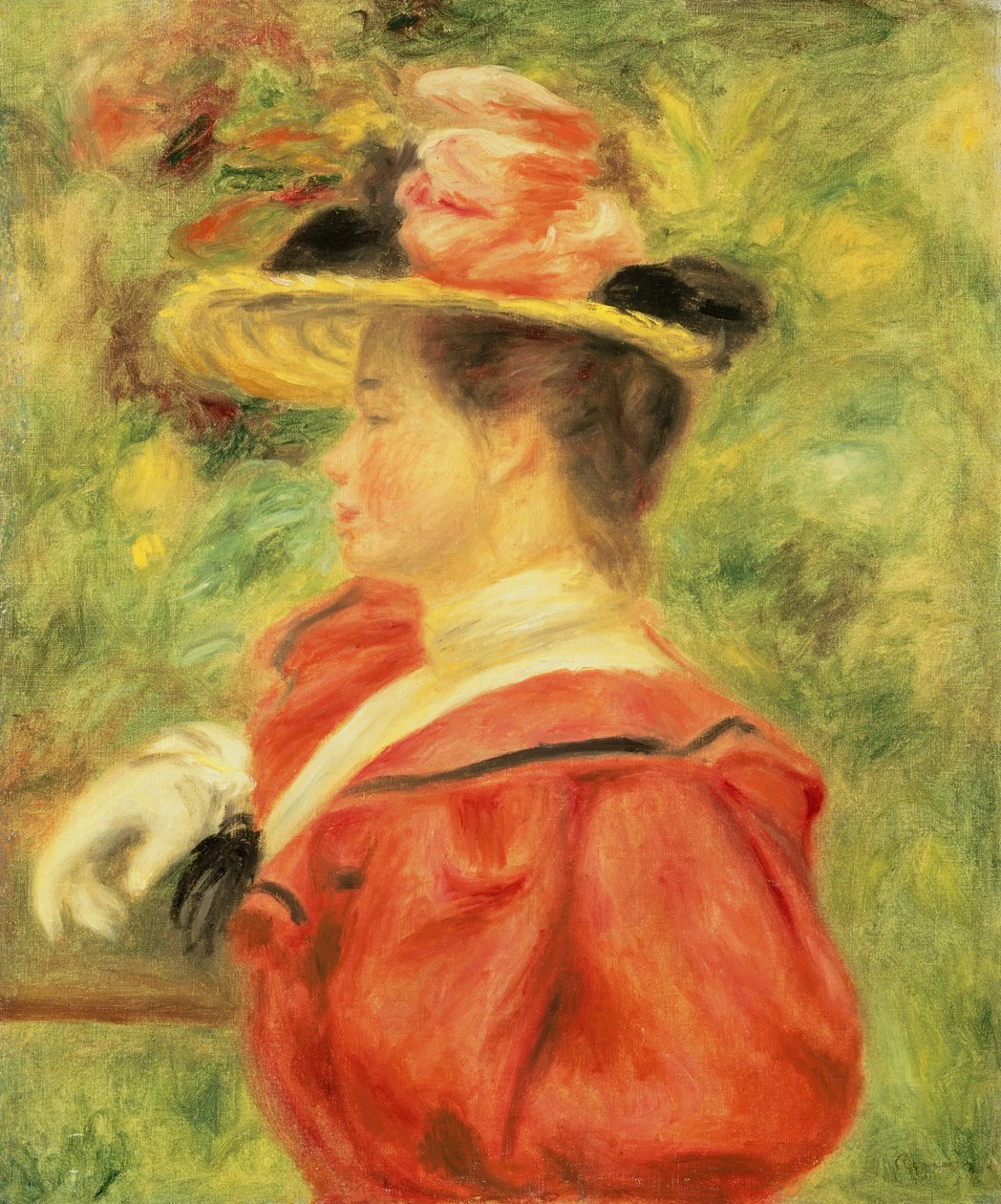 Flicka med handske, ca 1890 (olja på duk) av Pierre Auguste Renoir