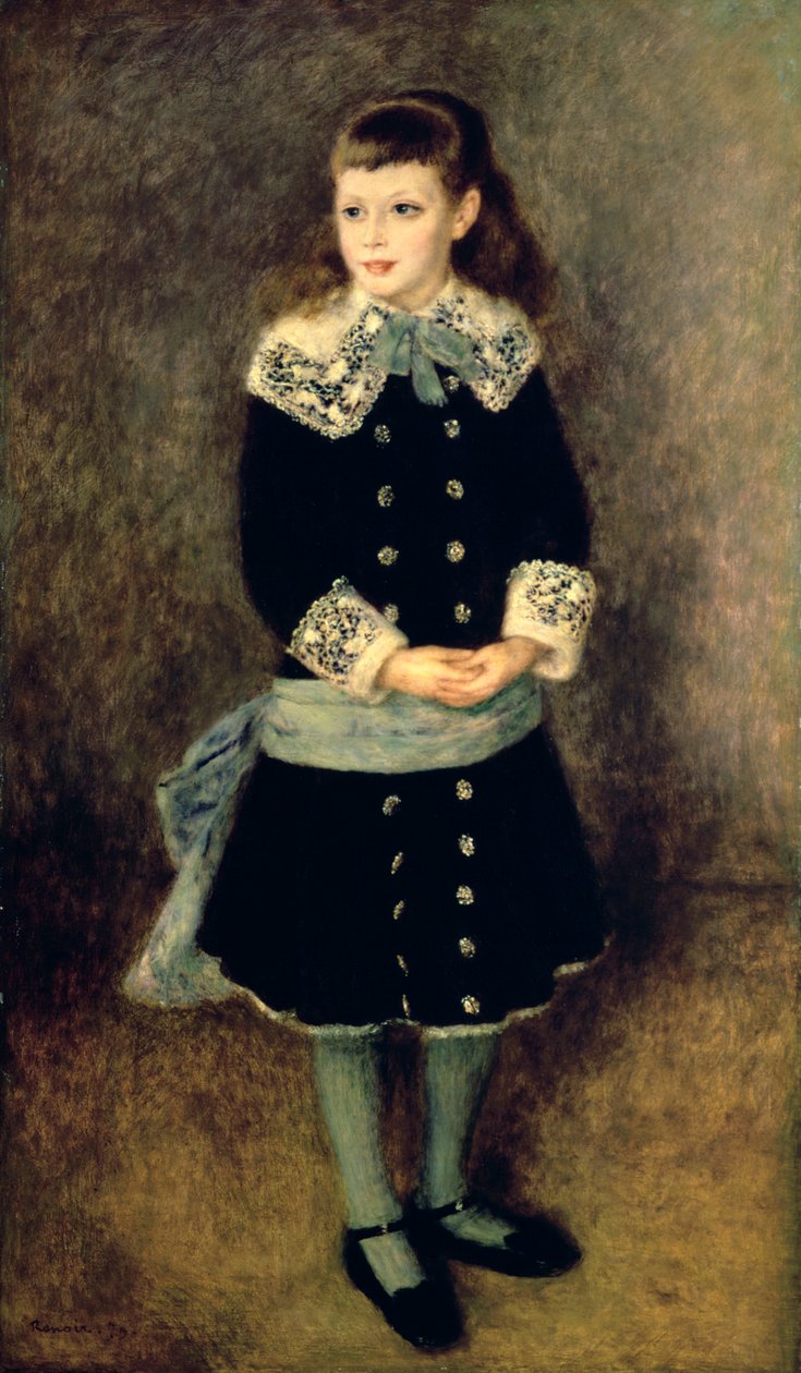 Girl with a Blue Sash, sent 1800-tal tidigt 1900-tal av Pierre Auguste Renoir