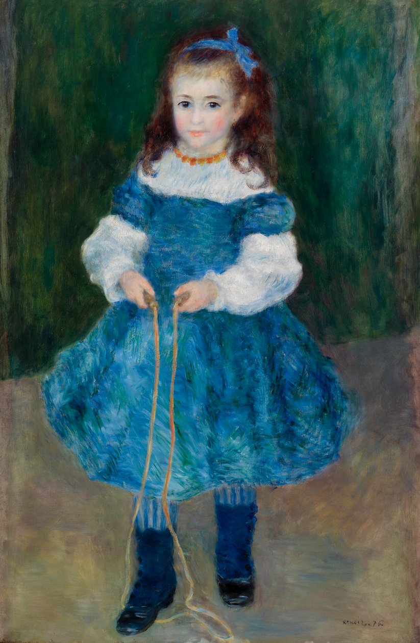 Flicka med ett hopprep (Porträtt av Delphine Legrand) av Pierre Auguste Renoir