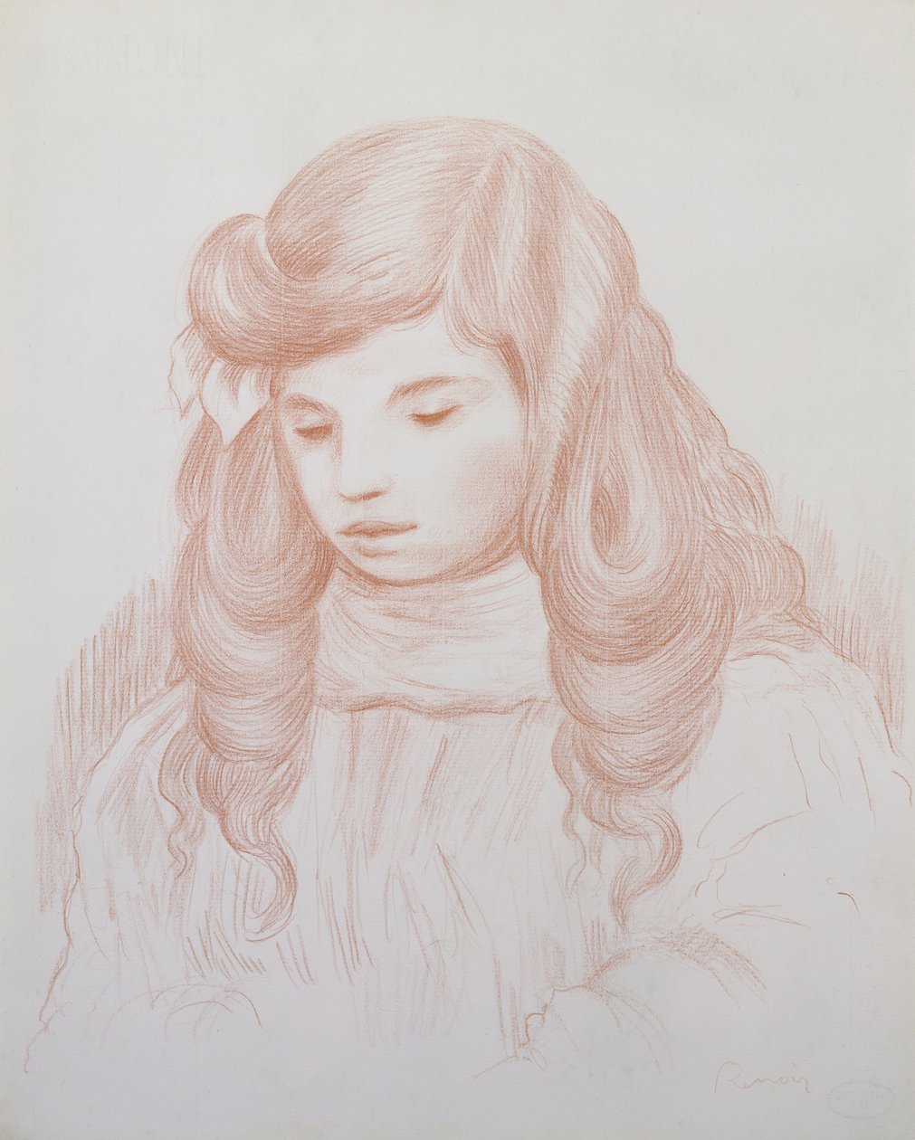 Head of a Child, 1913 (sangvinskt) av Pierre Auguste Renoir