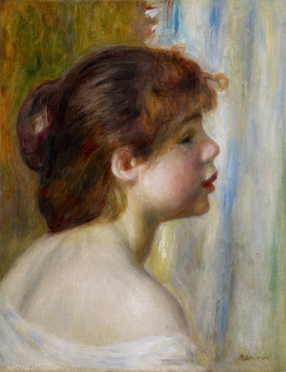 Chef för en ung kvinna, sent 1800-tal av Pierre Auguste Renoir