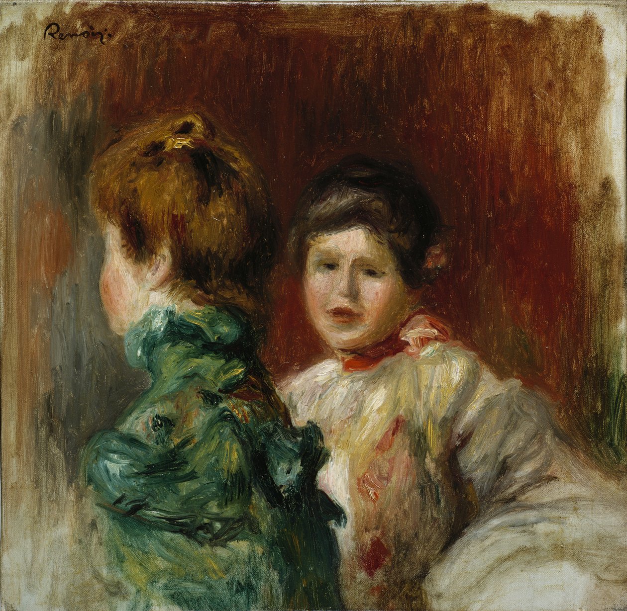 Heads of Two Women, ca 1895 (olja på duk) av Pierre Auguste Renoir