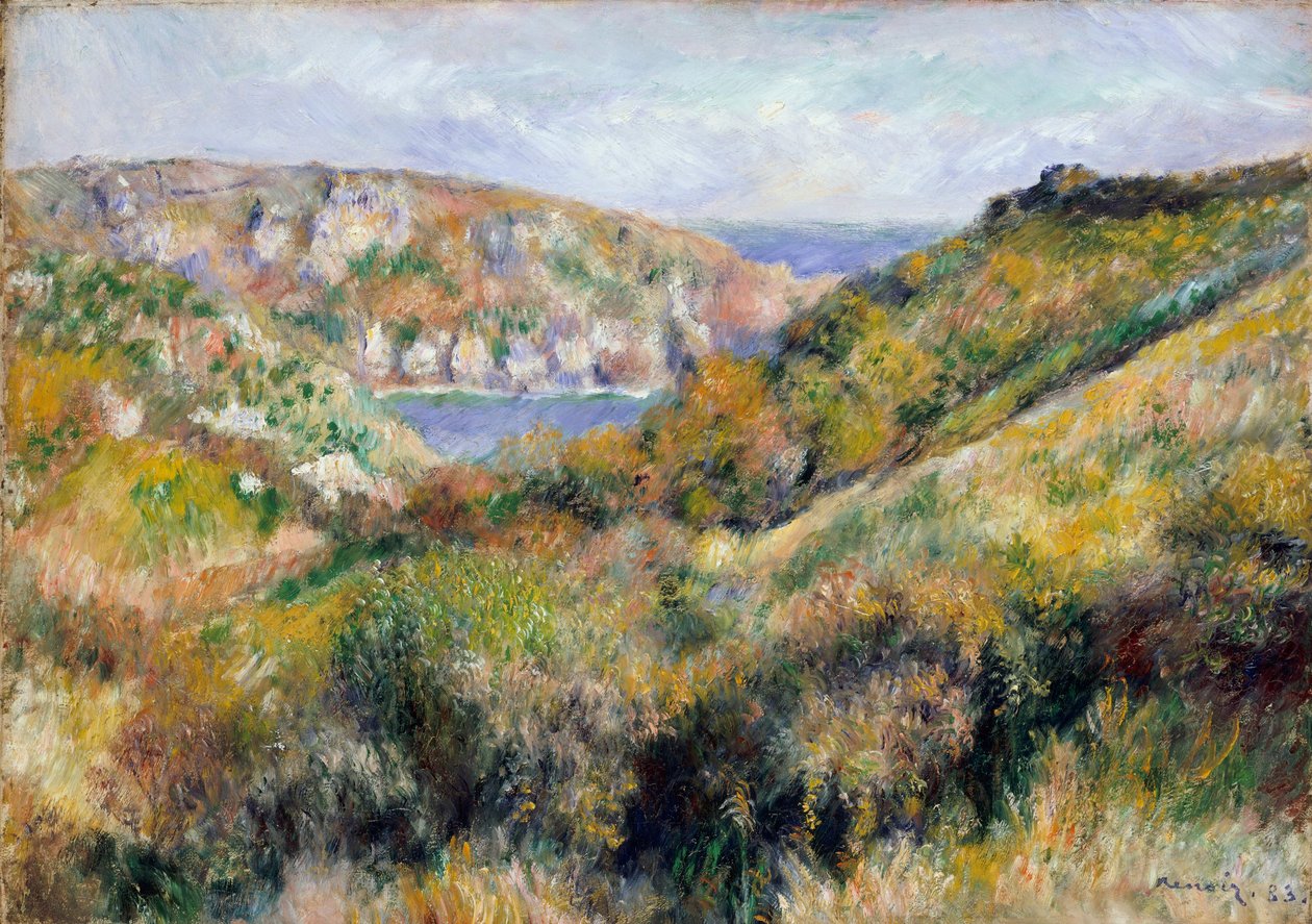 Kullar runt bukten Moulin Huet, Guernsey, 1883 av Pierre Auguste Renoir