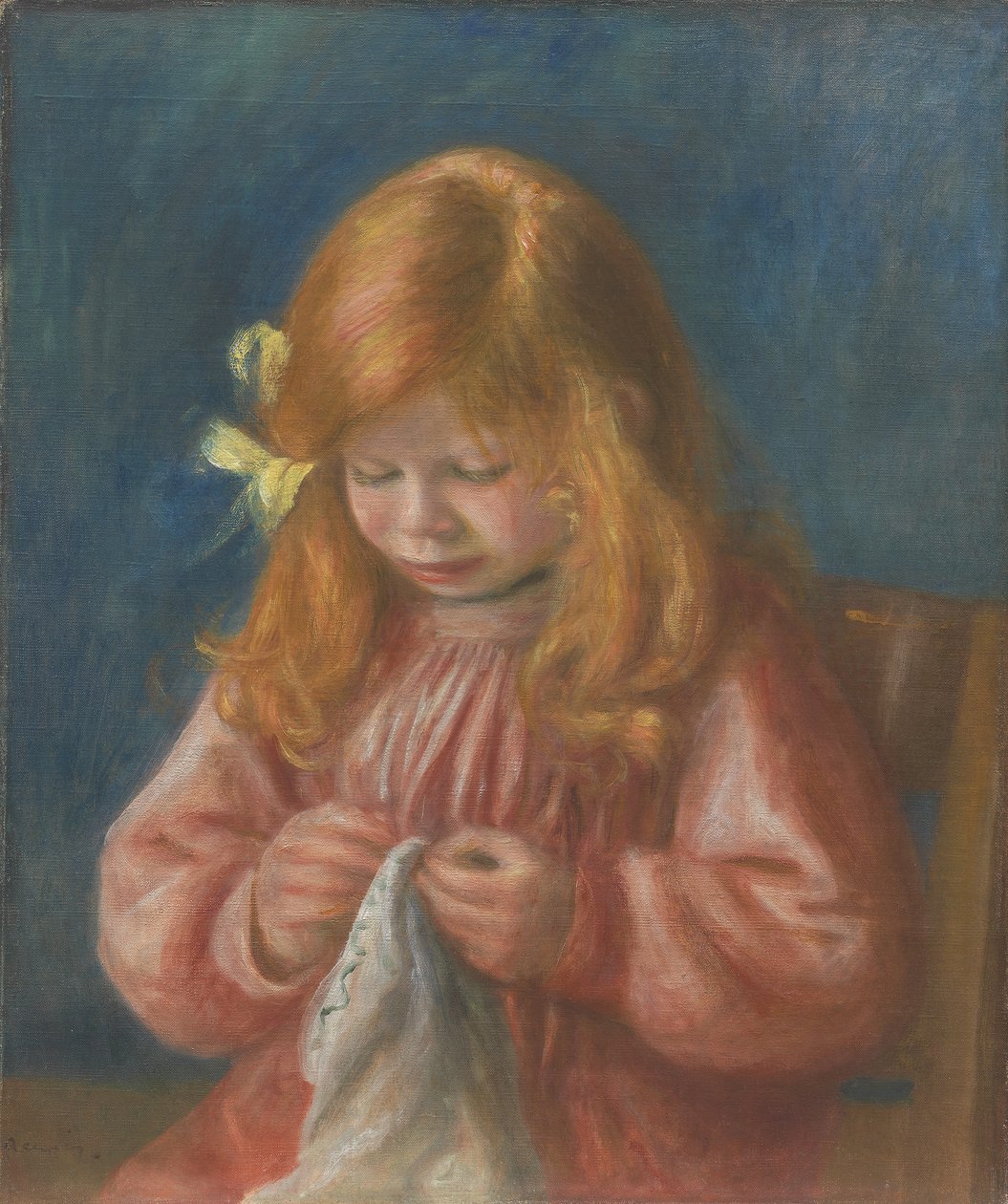 Jean Renoir sömnad, 1899-1900 av Pierre Auguste Renoir