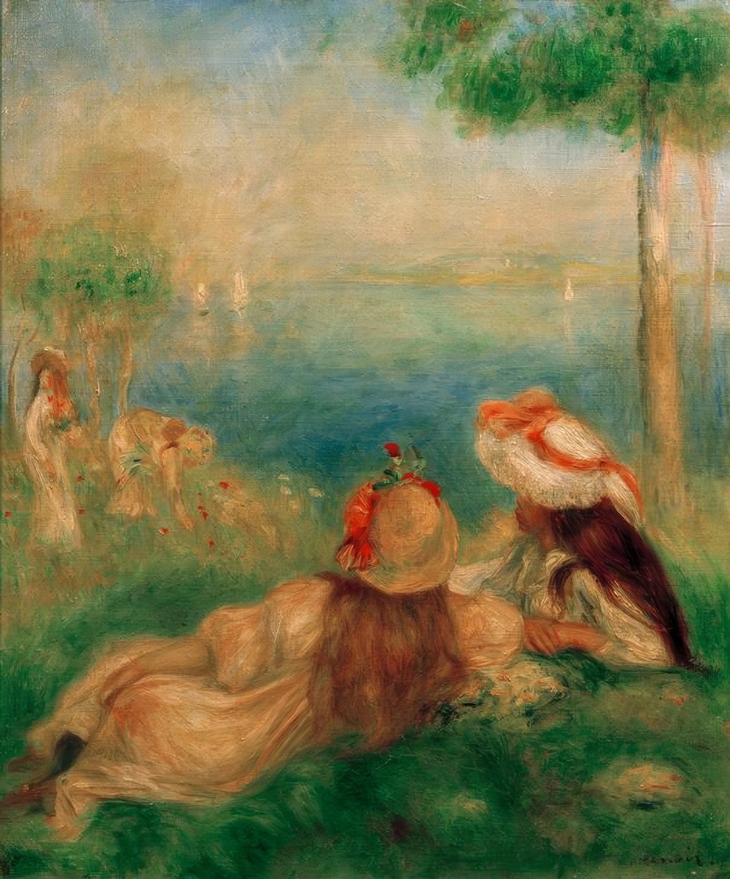 Unga flickor vid havet av Pierre Auguste Renoir