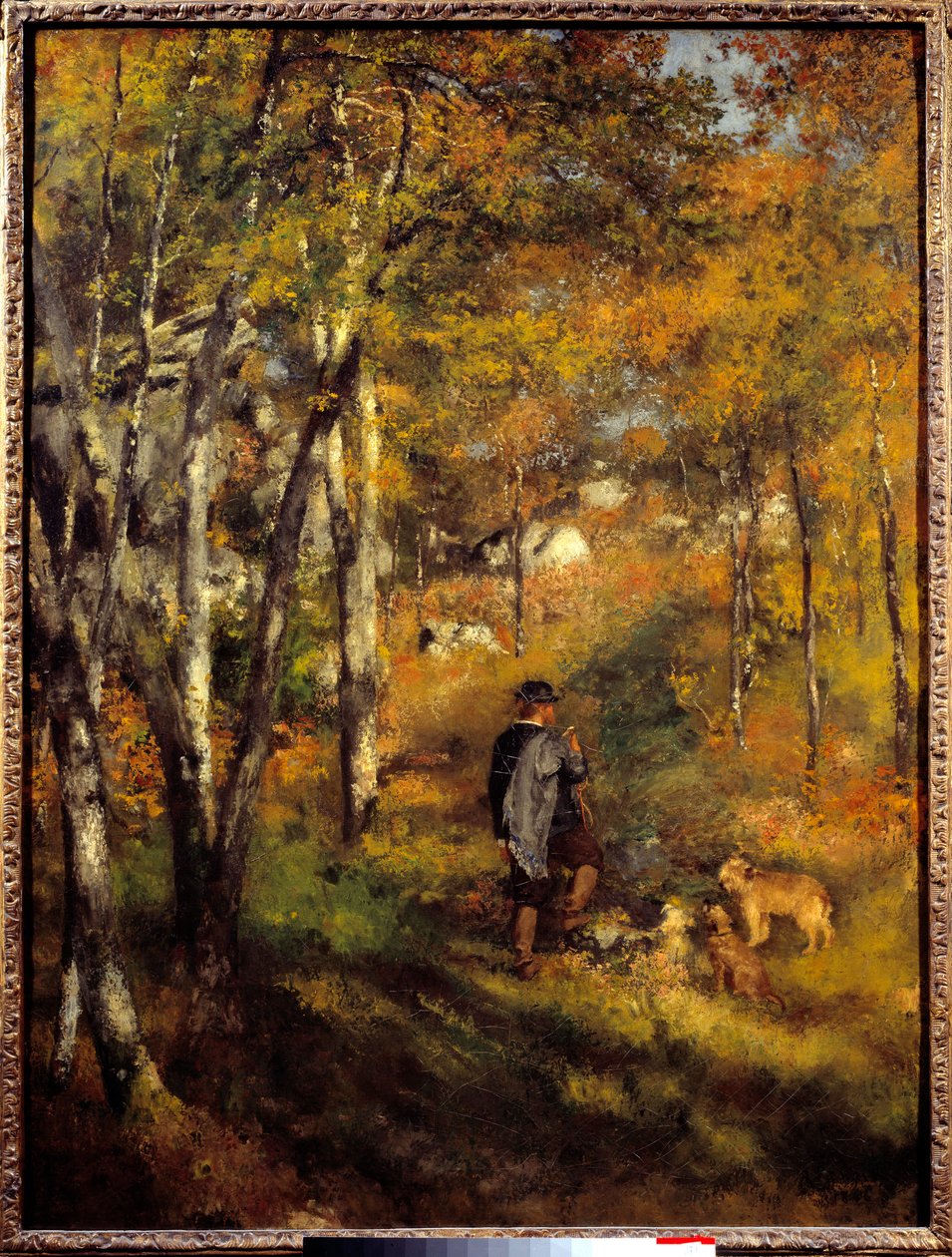 Jules Lecoeur och hans hundar i Fontainebleau-skogen. Målning av Pierre Auguste Renoir (1841-1919) av Pierre Auguste Renoir