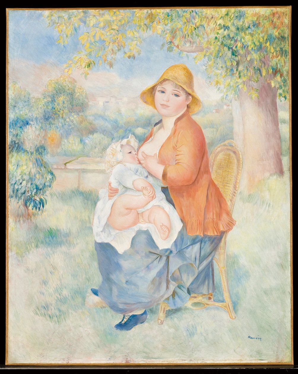 Barnet vid bröstet, 1886 av Pierre Auguste Renoir