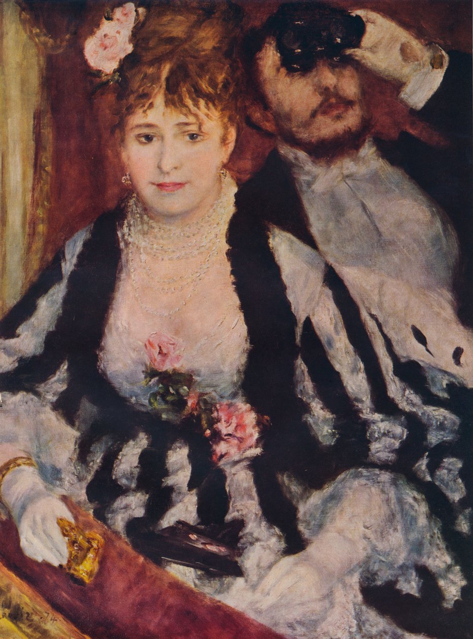 La Loge Teaterboxen, 1874, 1938 av Pierre Auguste Renoir