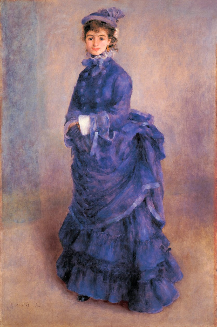 "La Parisienne", porträtt av Madame Henriette Henriot, fransk skådespelerska och föredragen modell av målaren av Pierre Auguste Renoir