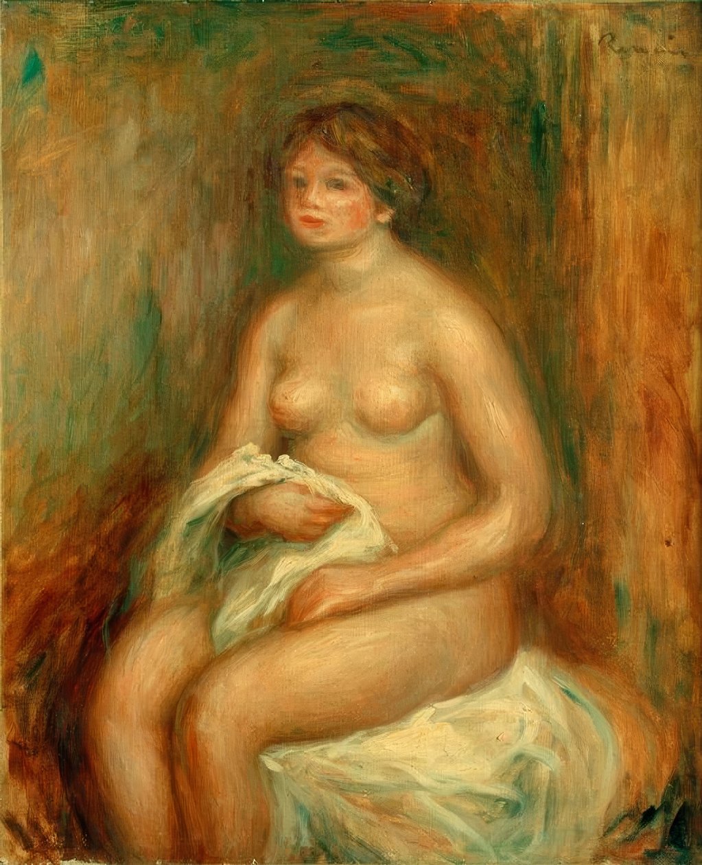 Kvinnan med draperiet av Pierre Auguste Renoir
