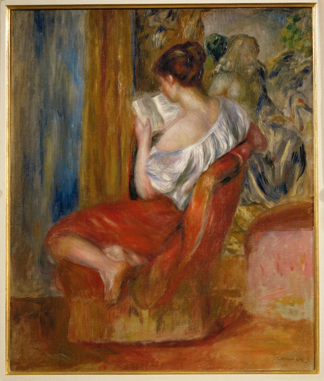 Läsaren (olja på duk) av Pierre Auguste Renoir
