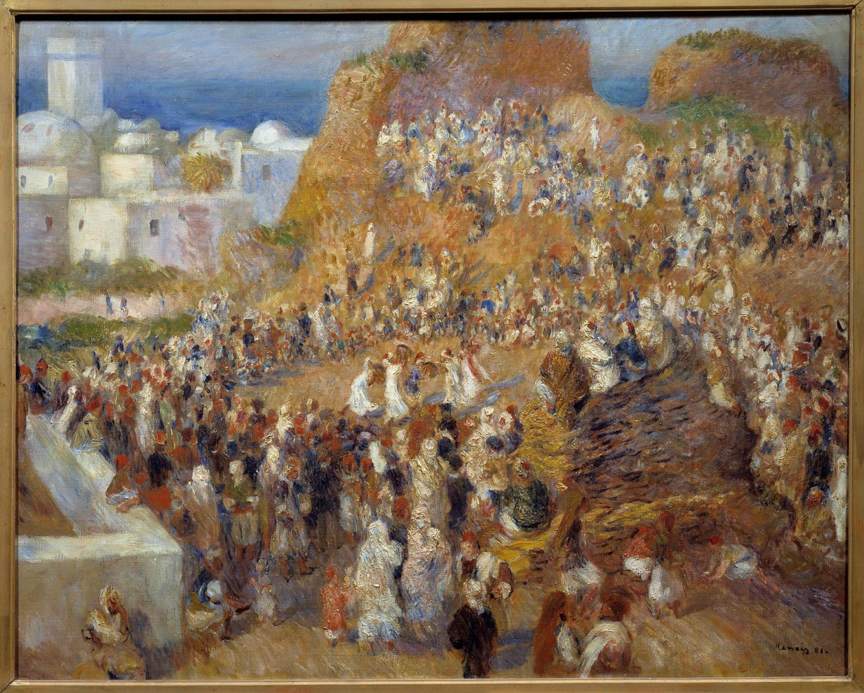 La mosquee, arab feste Show av danser och musiker i Alger - Målning av Pierre Auguste Renoir (1841-1919) 1881 Dim 0,73x0,92 m Paris, musee d