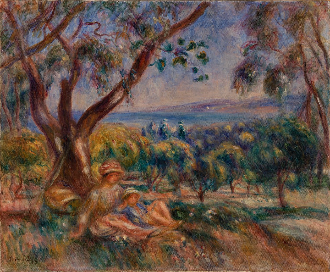 Landskap med figurer, nära Cagnes av Pierre Auguste Renoir
