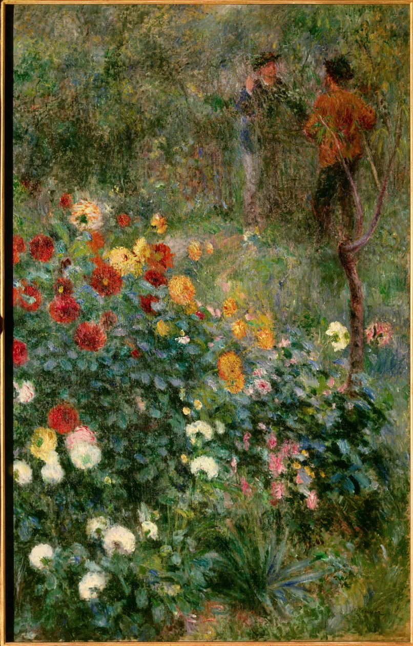 Le jardin rue Cortot a Montmartre Målning av Pierre Auguste Renoir (1841-1919) 1876 Pittsburgh. Institutet för konst av Pierre Auguste Renoir