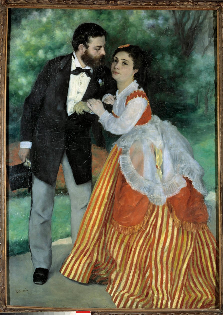Les fiances, monsieur et madame Sisley Portraits av Alfred Sisley (1839-1899), en impressionistisk målare av engelsk nationalitet, och hans framtida fru Eugenie Lescouezec. Målning av Pierre Auguste Renoir (1841-1919) av Pierre Auguste Renoir