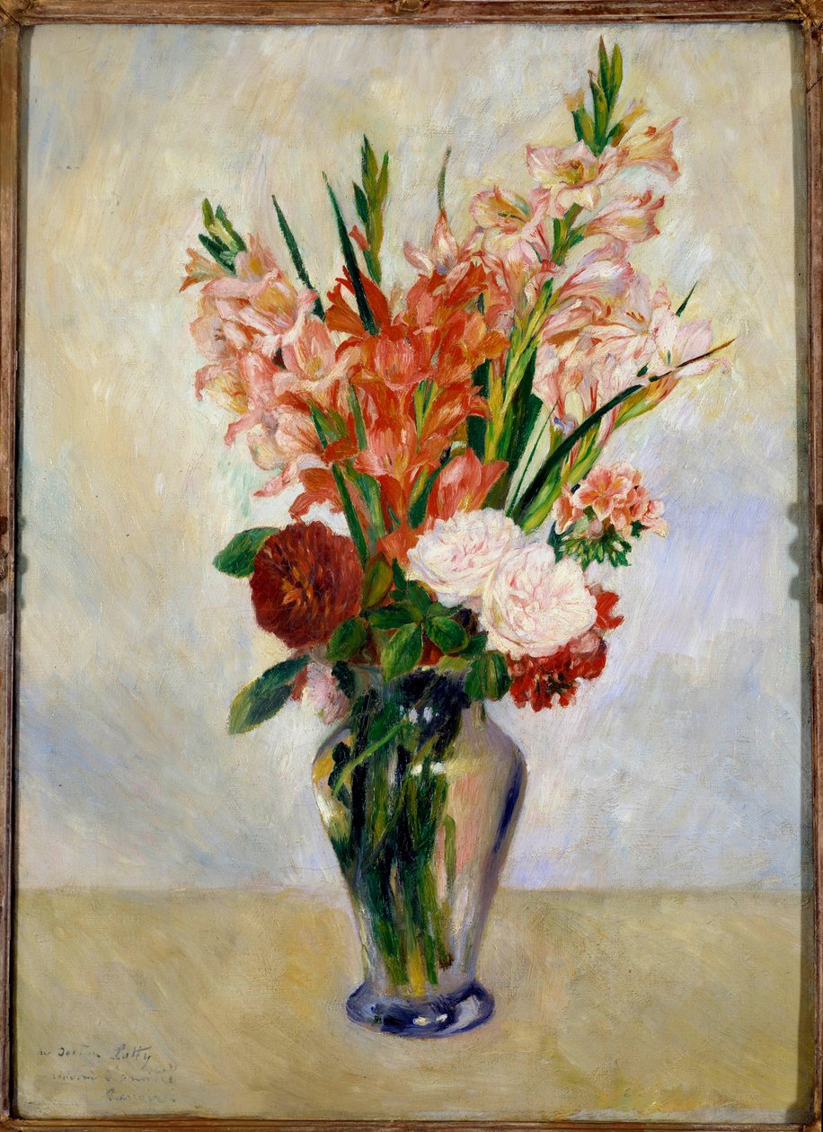Gladiolusmålning av Pierre Auguste Renoir (1841-1919) 1885 Sön. 0,75 x 0,54 m Paris, Orsay-museet av Pierre Auguste Renoir