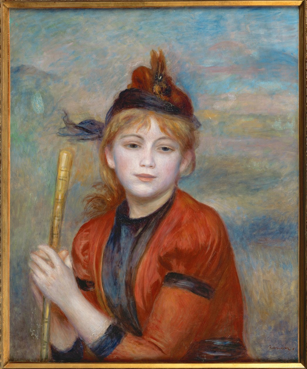 Utflyktsmannen (olja på duk) av Pierre Auguste Renoir