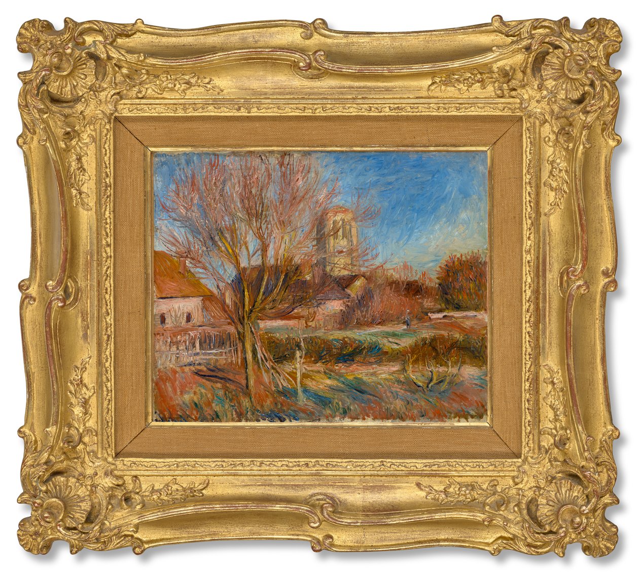 Kyrkan i Essoyes, ca 1900 (olja på duk) av Pierre Auguste Renoir