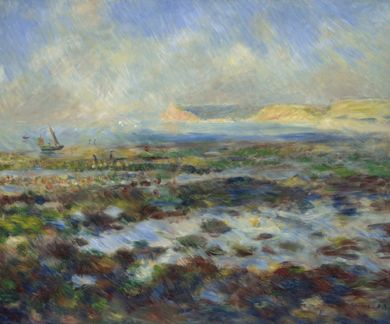 Lågvatten, Yport, 1883 av Pierre Auguste Renoir