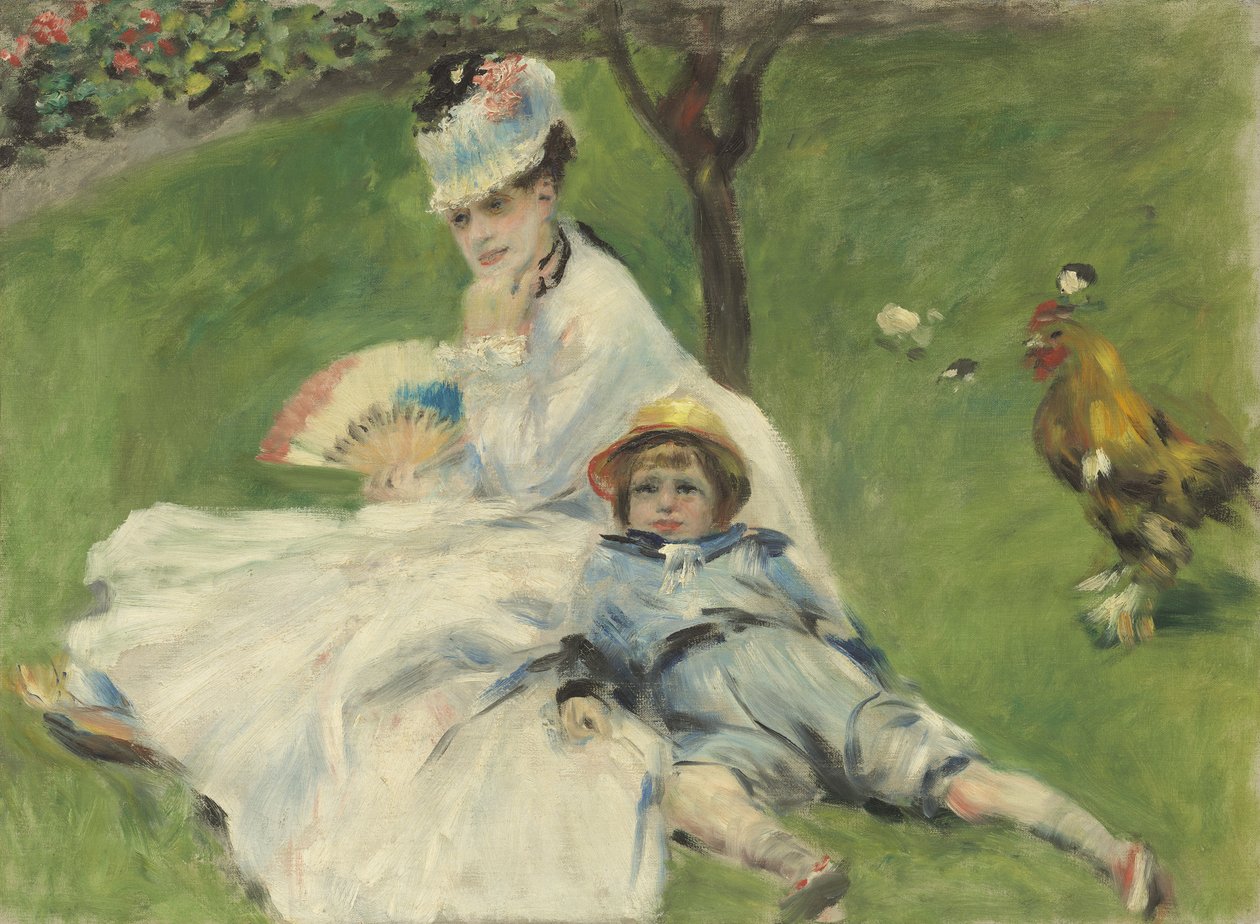 Madame Monet och hennes son, 1874 av Pierre Auguste Renoir