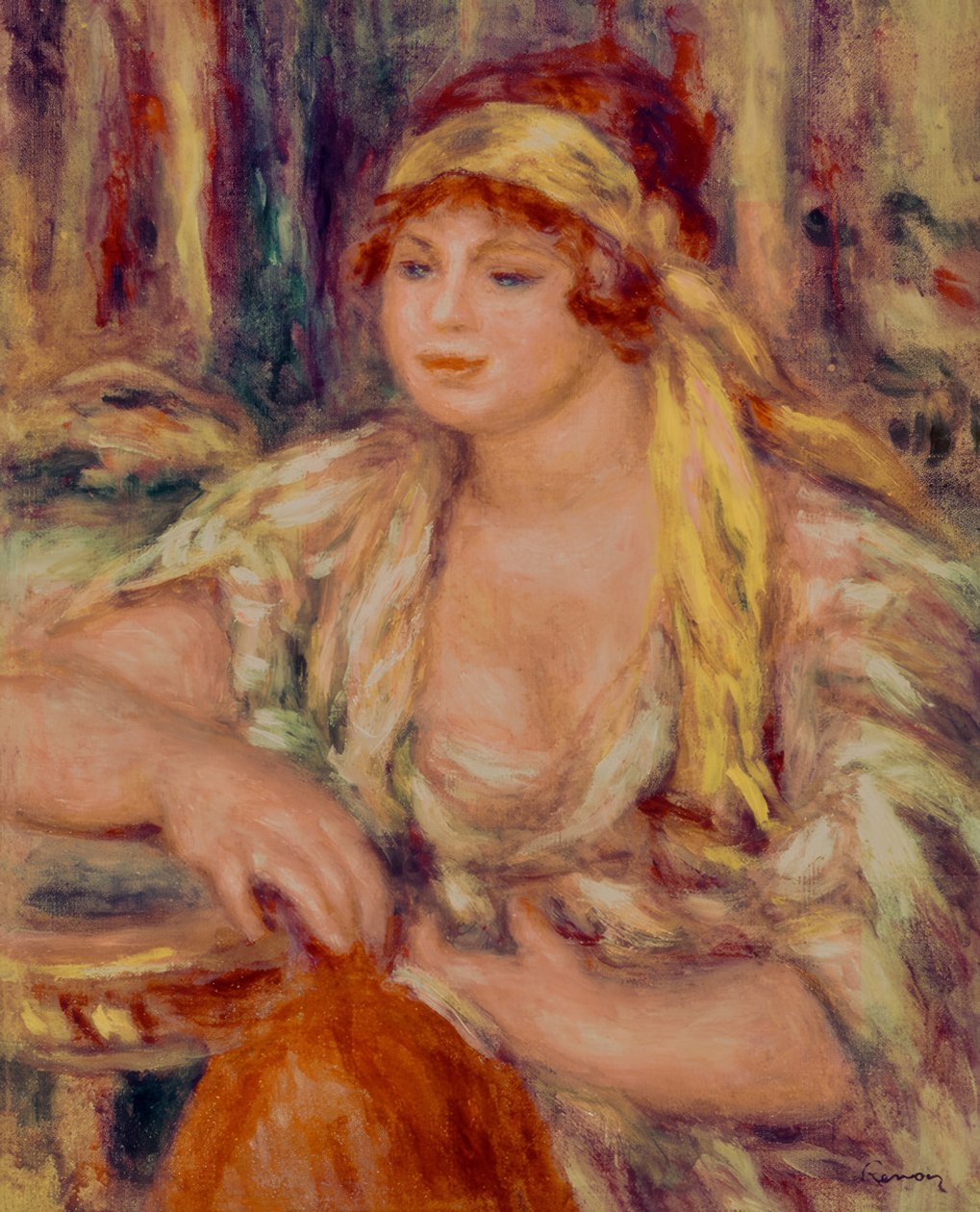 Madame Renoir i den gula turbanen av Pierre Auguste Renoir