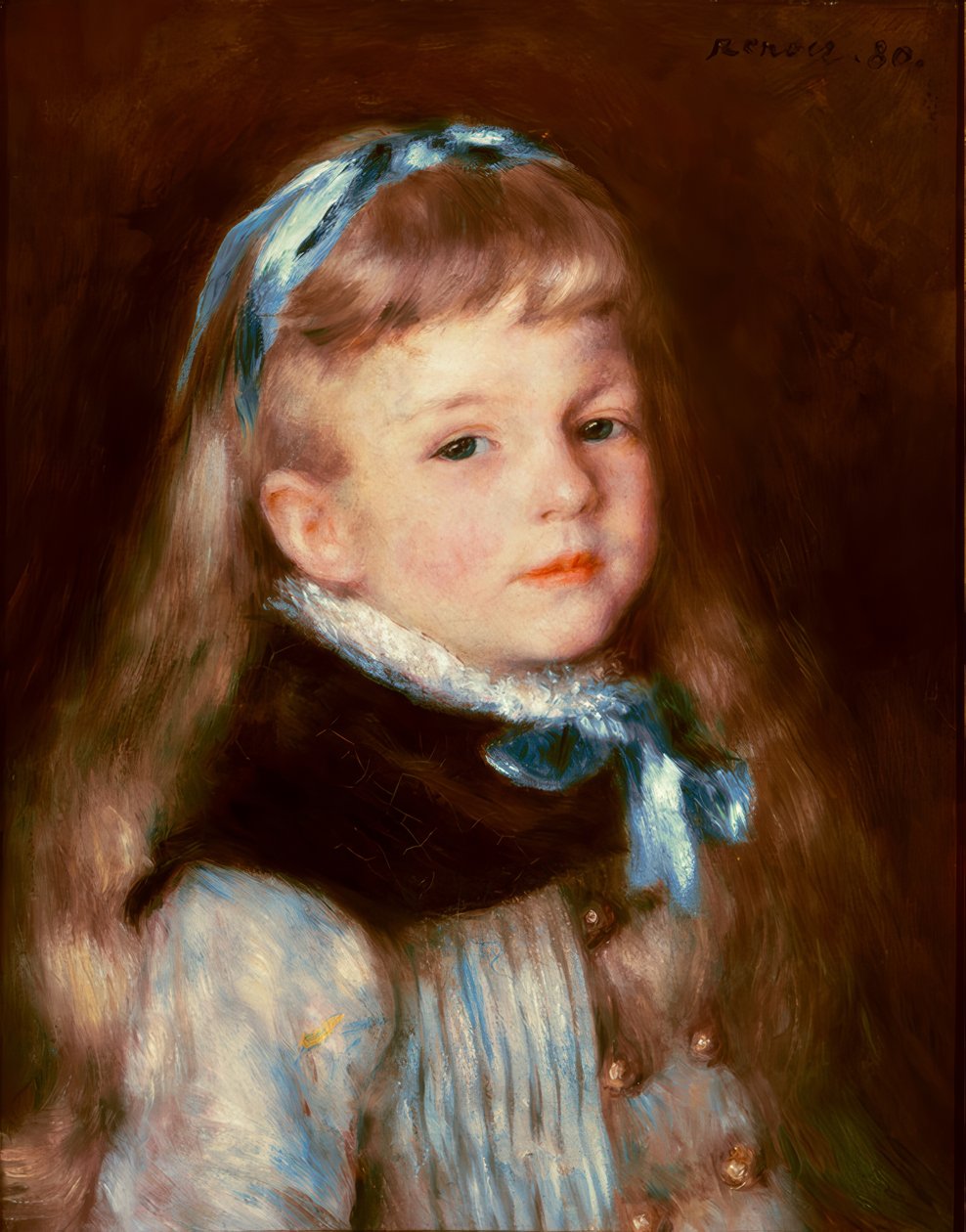 Mademoiselle Grimprel med det blåa bandet av Pierre Auguste Renoir