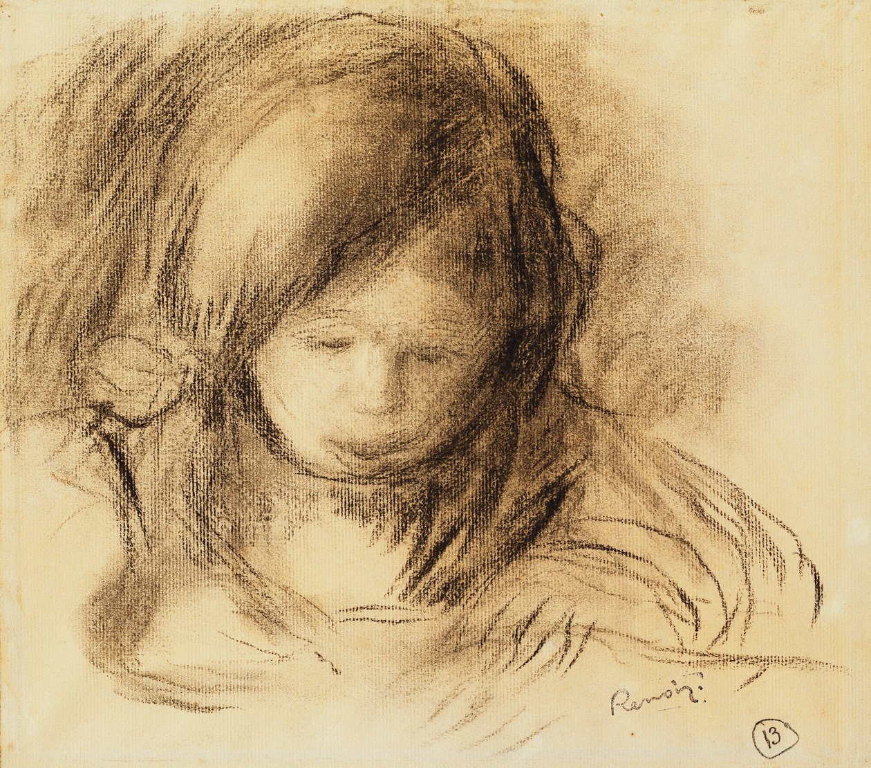 Miniförfattare; Coco skriver, av Pierre Auguste Renoir