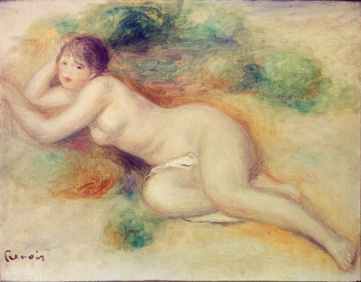 Naken figur av en flicka, 1880-1889 av Pierre Auguste Renoir