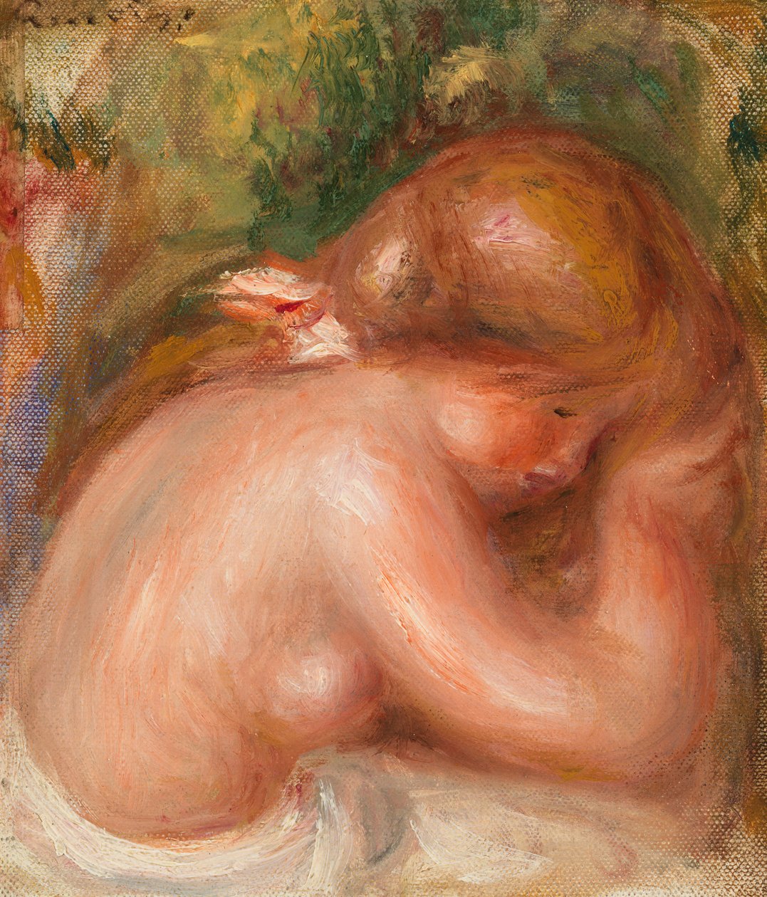 Naken torso av ung flicka av Pierre Auguste Renoir