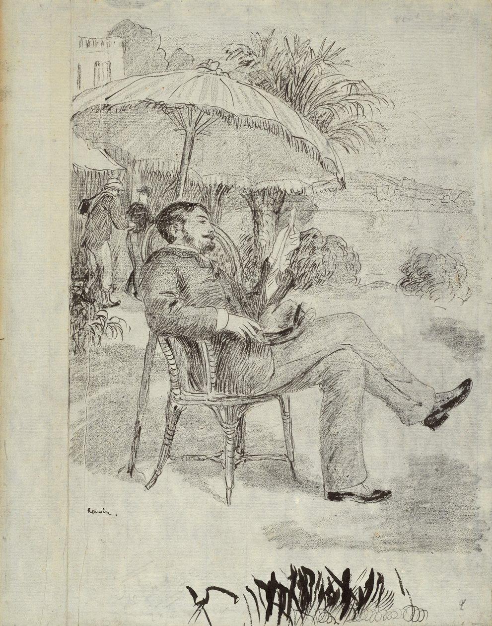 On the Terrace of a Hotel in Bordighera: Målaren Jean Martin recenserar sin Bill, 1881 av Pierre Auguste Renoir