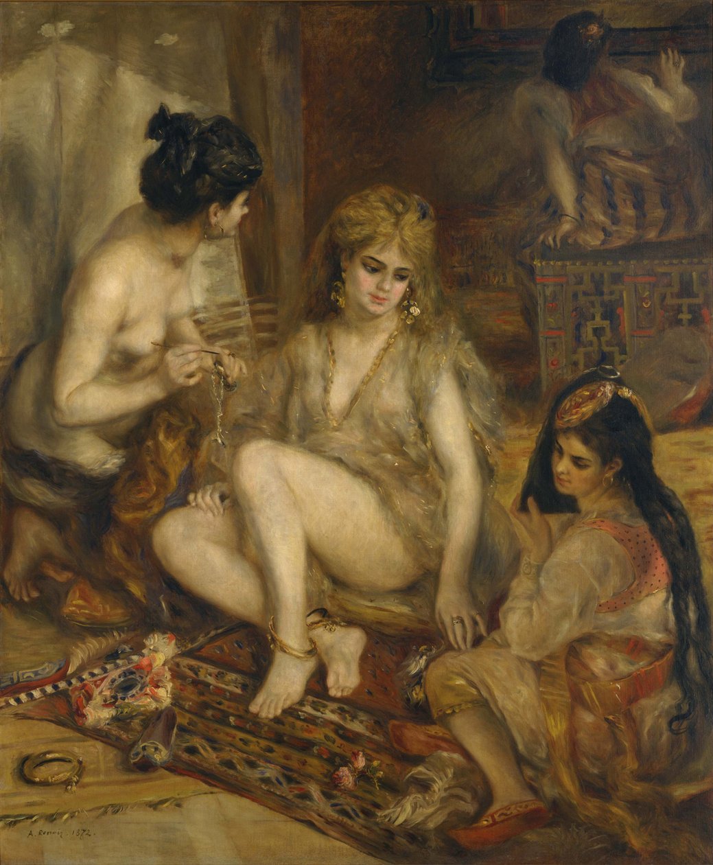 Parisiennes i Algerian Costume Harem, 1872 av Pierre Auguste Renoir