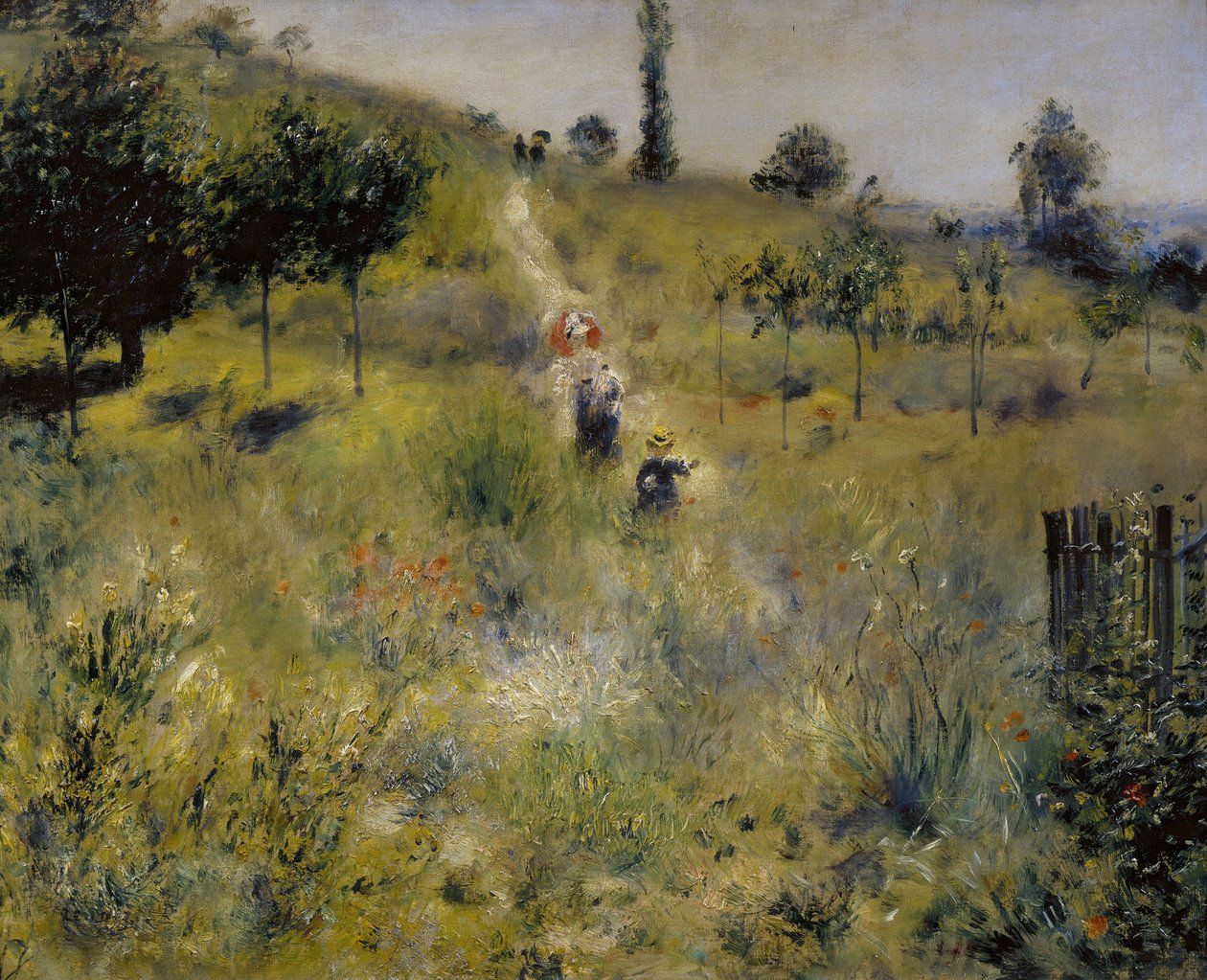 Vägen som leder genom högt gräs av Pierre Auguste Renoir