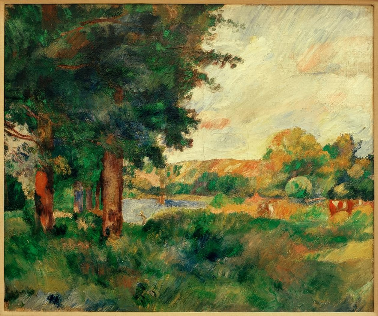 Ile de France landskap med höga träd av Pierre Auguste Renoir