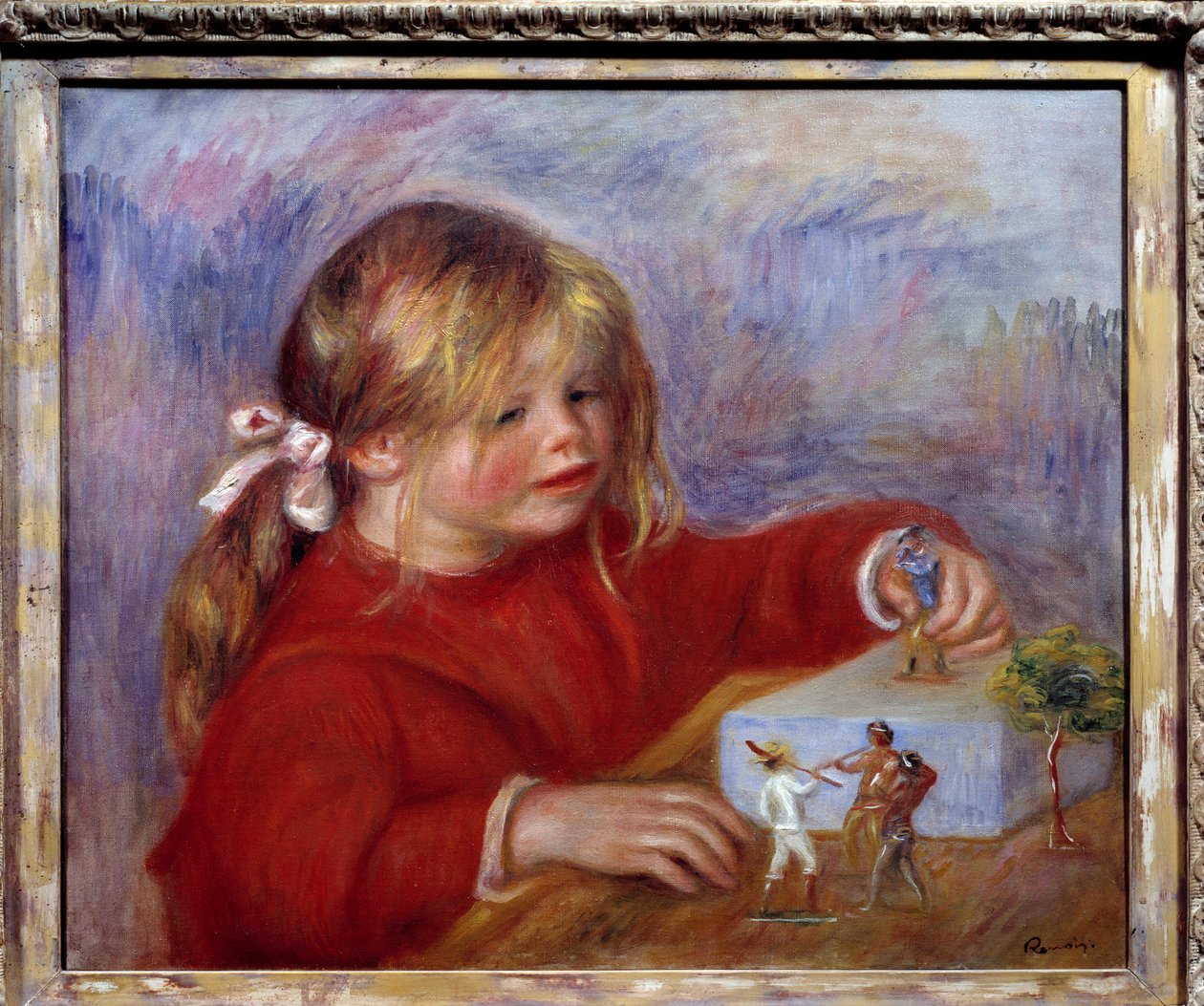 Porträtt av Claude Renoir barn som leker. Målning av Pierre Auguste Renoir (1841-1919) av Pierre Auguste Renoir