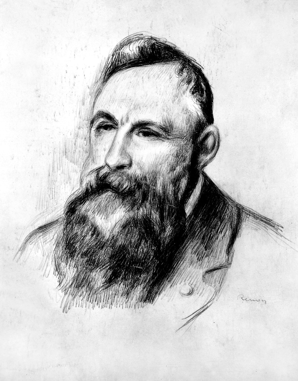 Porträtt av den franske skulptören Auguste Rodin, ca 1914 av Pierre Auguste Renoir