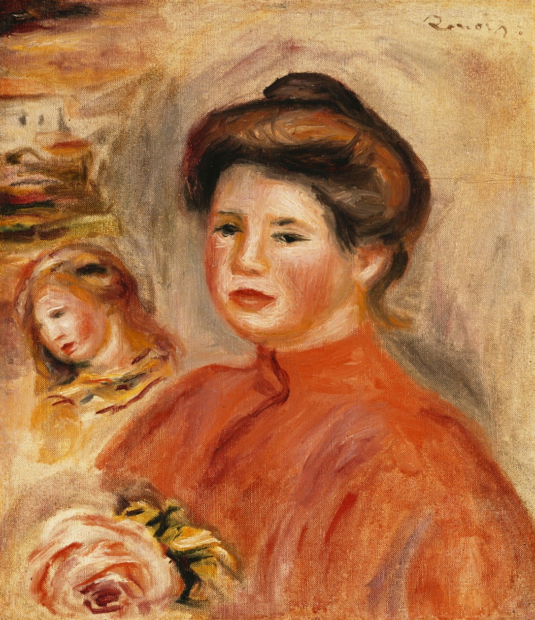 Porträtt av Gabrielle; Porträtt av Gabrielle, 1907 av Pierre Auguste Renoir
