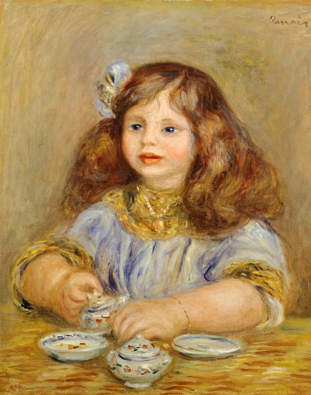 Porträtt av Genevieve Bernheim de Villers (1907-1936), blivande grevinnan Jean de la Chapelle av Pierre Auguste Renoir