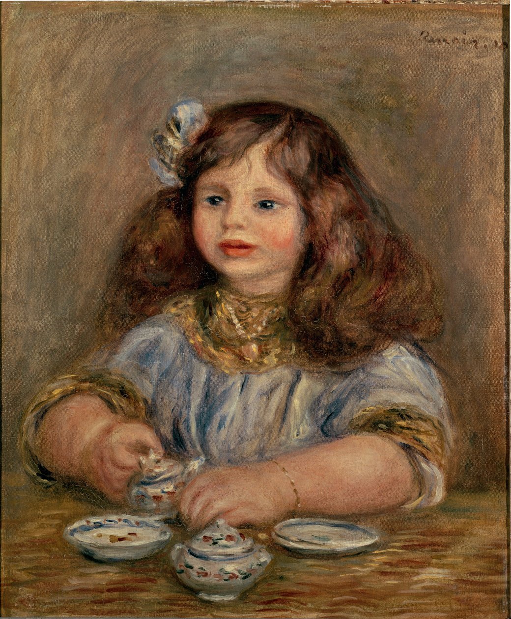 Porträtt av Genevieve Bernheim de Villers (1907-1936), blivande grevinnan Jean de la Chapelle av Pierre Auguste Renoir