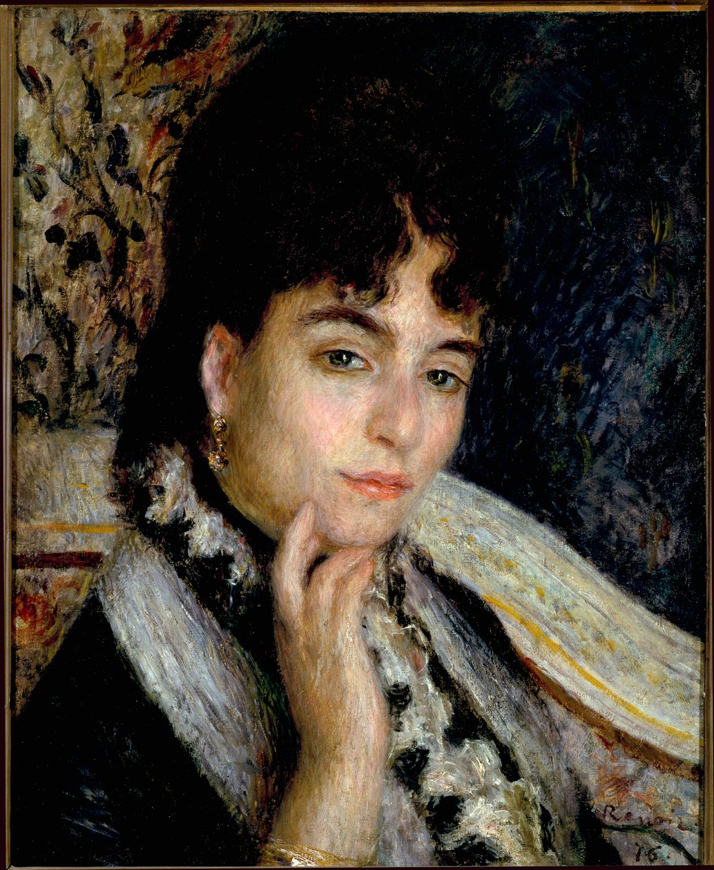 Porträtt av Madame Alphonse Daudet (olja på duk av Pierre Auguste Renoir