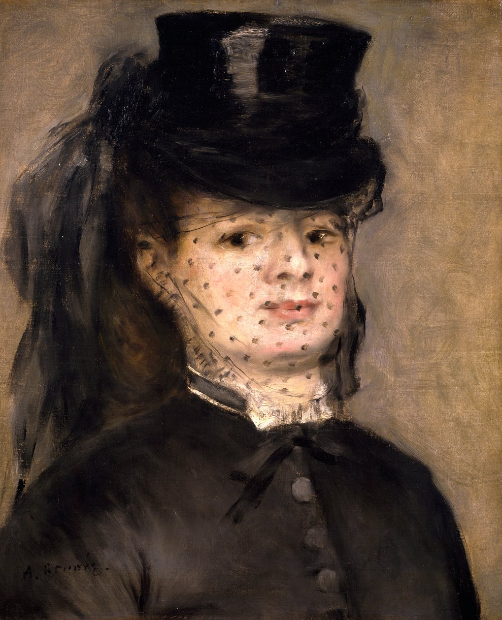 Porträtt av Madame Darras, född Henriette Oudiette, hustru till kapten Paul Darras (Studie för Amazonas 1873) av Pierre Auguste Renoir