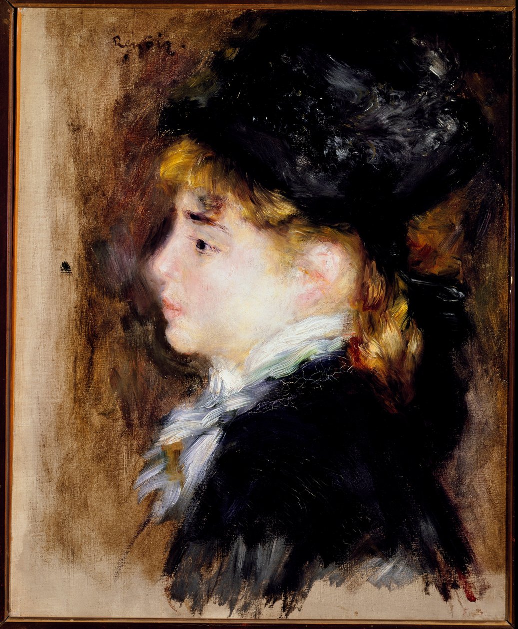 Porträtt av Margot (olja på duk av Pierre Auguste Renoir